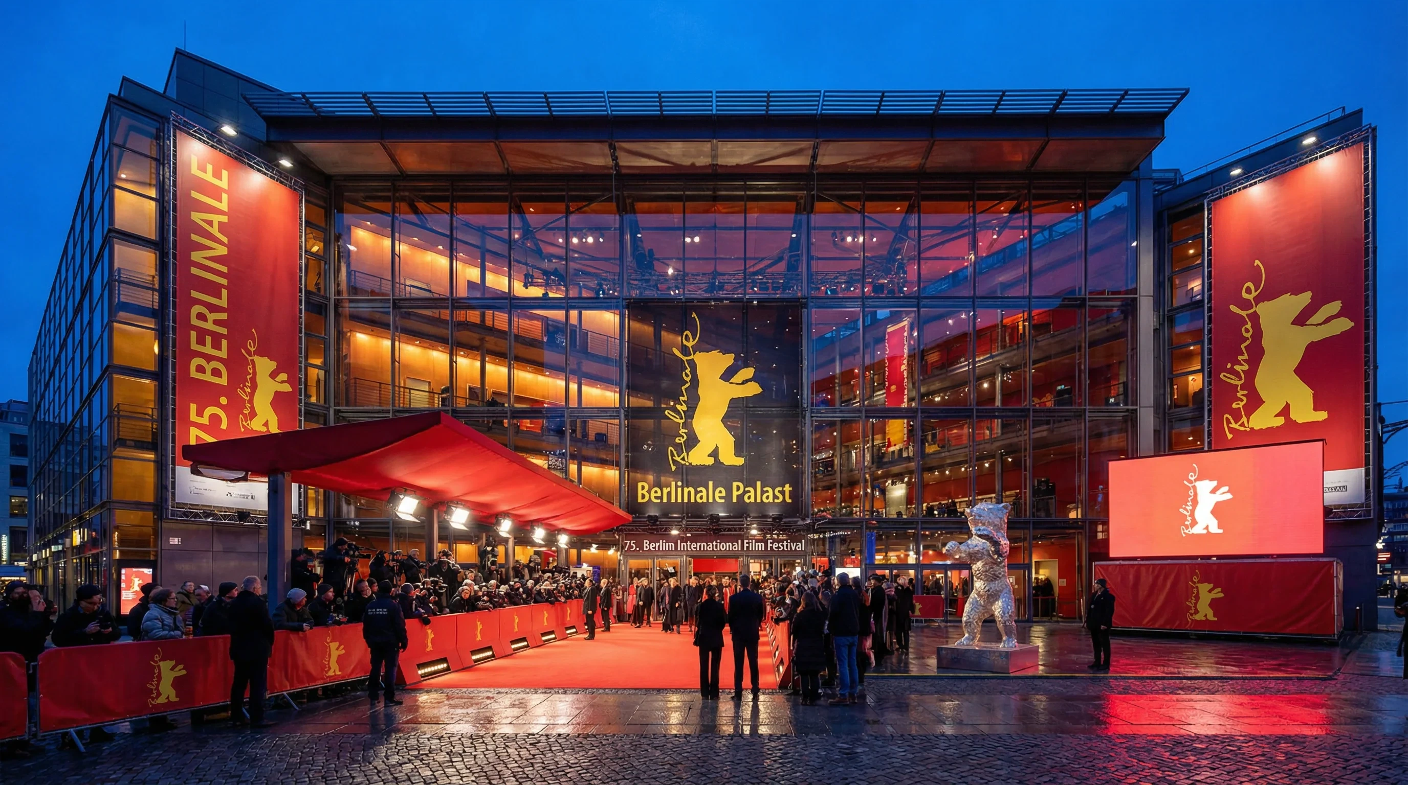 柏林国际电影节柏林宫场馆夜景